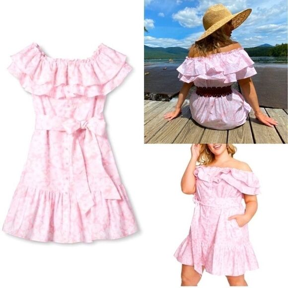 Lisa Marie Fernandez Floral Off Shoulder Dress XS - Picture 1 of 8